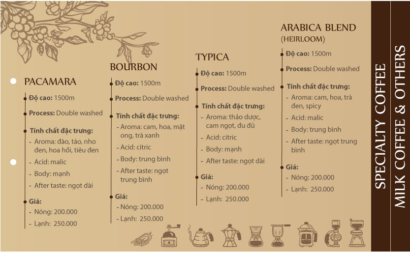 HITA Coffee Menu