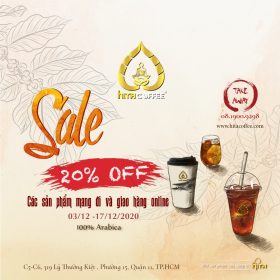 Chương trình giảm giá 20% cho sản phẩm mang đi và giao hàng online